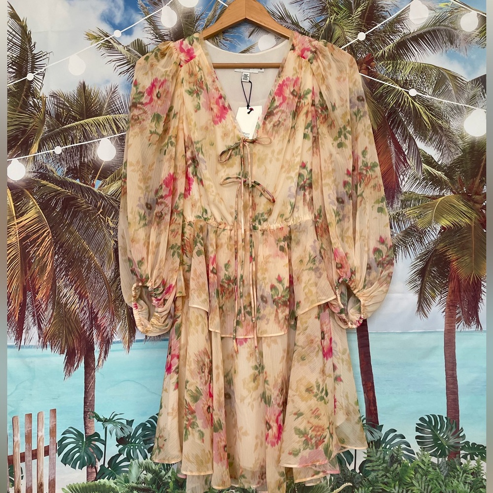 Ted Baker Tamziiy Floral Print Tie Front Mini Dress - Picture 6 of 11